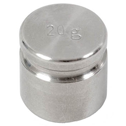Ohaus 20g Class F Test Weight with NVLAP Accredited Certificate, Cylindrical with Groove