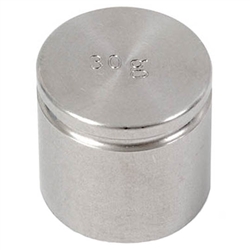 Ohaus 30g Class F Test Weight with NVLAP Accredited Certificate, Cylindrical with Groove