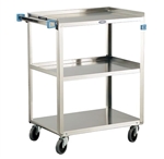 Lakeside 311 Utility Cart, 300 Lb Capacity, (3) 15.5 x 24 Inch Shelves