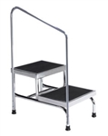 Brewer Heavy Duty Two-Step Step Stool with Handrail - 600 lb Capacity