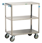 Lakeside Medium Duty, 3 Shelf, All Edges Turned Down, Medium Utility Cart