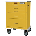 Harloff Mini24 Anesthesia Cart, Five Drawers, Basic Electronic Pushbutton Lock with Key Lock