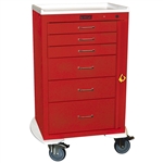 Harloff Mini24 Emergency Cart, Six Drawers with Breakaway Lock