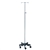 Brewer Short Wheel Infusion Pump Stand with 2 Ram's Horn Hooks