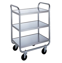 Lakeside 500 Lb Capacity, Tubular Chrome Plated Frame cart, (3) 15.5 x 24 Inch Shelves