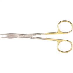 Miltex Wound Debridement Scissors, Curved Fine Tips, One Serrated Blade, Carb-N-Sert - 5"