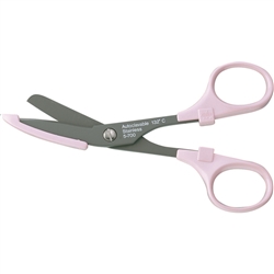 Miltex Nurses Scissors, 5-1/2", 14.0cm, Fluoride Coated, Coated Safety Guard, Pink
