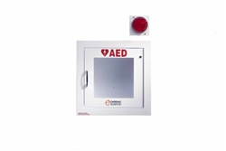 AED Wall Cabinet: Semi-Recessed with Alarm & Strobe, Security Enabled