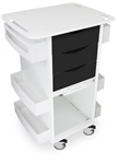 photo of TrippNT Polyethylene Medical Cart w/ White Base and Black Sliding Door