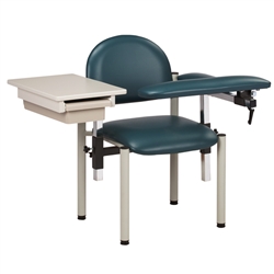 Clinton SC Series, Padded, Blood Drawing Chair with Padded Flip Arm and Drawer