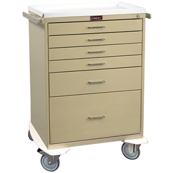 Harloff Procedure Cart, Tall Cabinet, Six Drawers with Key Lock, Standard Package
