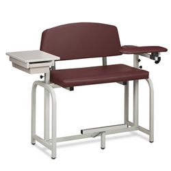 Clinton Lab X Series, Extra-Wide & Extra-Tall, Blood Drawing Chair with Padded Flip Arm and Drawer