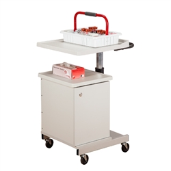 Large, H-Base, Pneumatic, Four-Bin Phlebotomy Cart