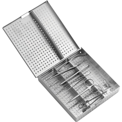 Miltex Vet Standard Eye Instrument Set, Cleaning/Storage Cassette