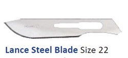 Cincinnati Lance Stainless Steel Blades - Size 22 - Sterile - 100/Box