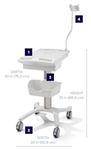 ELI 250/250C/280 Cart with Basket, Drawer and Cable Management