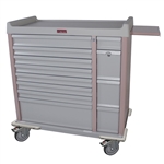 Harloff Medication Box Cart, Aluminum Unit Dose with Key Lock