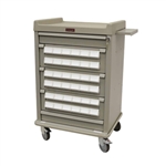 Harloff Medication Cart, Optimal 36 Bin, Aluminum Cassette with Key Lock