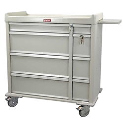 Harloff Medication Cart, Optimal Line 600, Aluminum Punch Card with Key Lock, Standard Package