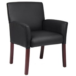 Boss Box Arm Guest, Accent or Dining Chair with Mahogany Finish
