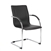 Boss Chrome Frame Black Vinyl Side Chair (Set of 2)