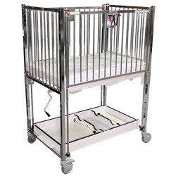 Novum Medical ICU 4-Side Drop Cribs - Infant - Trendelenburg Deck - Chrome Finish