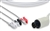 AAMI One-Piece ECG Cable - 3 Leads Clip