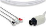 AAMI One-Piece ECG Cable - 3 Leads Snap