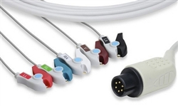 AAMI One-Piece ECG Cable - 5 Leads Clip