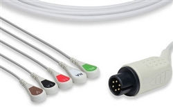 AAMI One-Piece ECG Cable - 5 Leads Snap