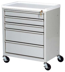 Harloff Treatment Cart, Economy, Five Drawers with Key Lock