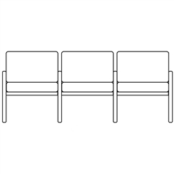 Novum Medical iSeries Open Arm Waiting Room Chairs - 3 Seat - Open Arm