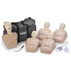 Nasco Life or Form CPR Prompt TPAK-100 Adult or Child Training Manikins, Pack-5 - Tan