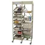 Harloff Double Column Mobile Wire Storage Rack, Open Frame