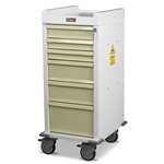 Harloff MR-Conditional Anesthesia Cart, Narrow Body, Six Drawers with Key Lock