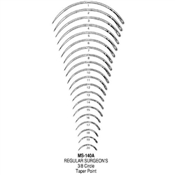 Miltex Surgeons Needle, Size 20, 3/8 Circle Taper Point, 12/pkg