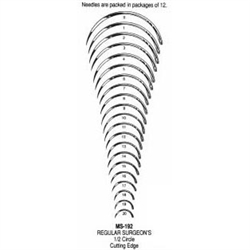 Miltex Surgeons Needle, Size 0, 1/2 Circle Cutting Edge, 12/pkg