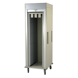 Harloff Single Column Medical Storage Cart, Catheter Slide Shelf, Tambour Doors with Key Lock