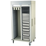 Harloff Double Column Vascular Medical Storage Cabinet, H+H Panels, Catheter Slide Shelf with Key Lock