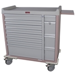 Harloff Standard Unit Dose Medication Cart, Pull Out Shelf and Internal Drawer Dividers, with Key Lock - 294 Boxes