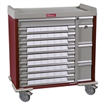 Harloff Standard Line Medication Cart, Pull Out Shelf and 3.5" Bins Drawer Dividers with Key Lock, Standard Package