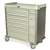 Harloff Standard Line Multi Dose Medication Cart, Pull Out Shelf and 72 Bins Internal Drawer Dividers with Key Lock