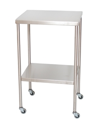 UMF Stainless Steel Instrument Table with Shelf, 16"x20"