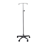 UMF Stainless Steel I.V. Stand, 2-Hook, Hand Wheel