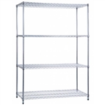 R&B Shelving Unit Wire Shelves without Casters, 18" x 48" x 72"