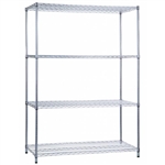 R&B Shelving Unit Wire Shelves without Casters, 24" x 48" x 72"