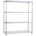 R&B Shelving Unit Wire Shelves without Casters, 24" x 60" x 72"