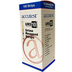 Accutest URS-10 Urine Reagent Strips - 10 Parameter Test