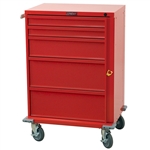Harloff V-Series Tall Emergency Cart, 30" Cabinet and Five Drawers with Breakaway Lock