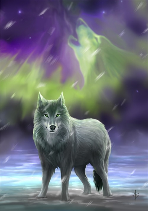 Aura Wolf Card - 6 Pack by Anne Stokes